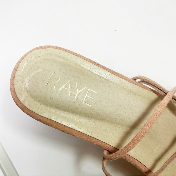 Raye Finley Ankle Tie Wood Wedge Sandals in Ballet Pink Suede - Picture 8 of 12